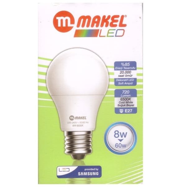 Makel 8W Լեդ 6500K Bc08.0W0127M  Սպիտակ